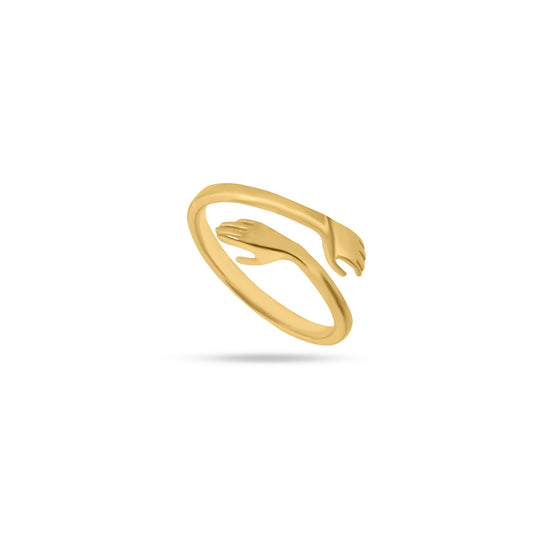 925 SILVER GOLD PLATED HUG RING