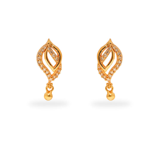 925 SILVER 24K GOLD PLATED CZ STUD