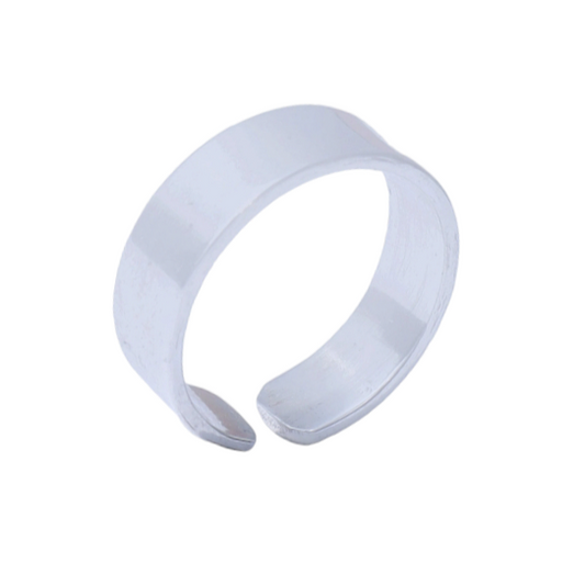 “Minimalist Elegance: Men’s Adjustable 925 silver Open Band Flat Ring