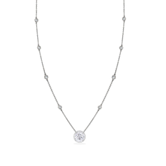 Stunning 925 silver solitaire studded chain