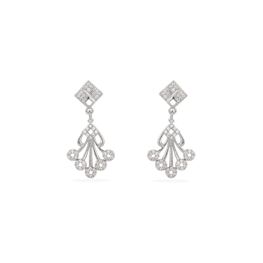 Elegant 925 Silver Chandelier Earrings with Sparkling Stones