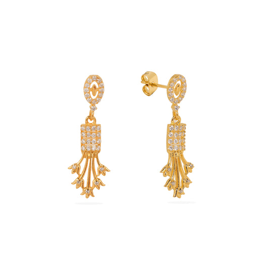 Dazzling Gold-Plated 925 Silver Drop Earrings