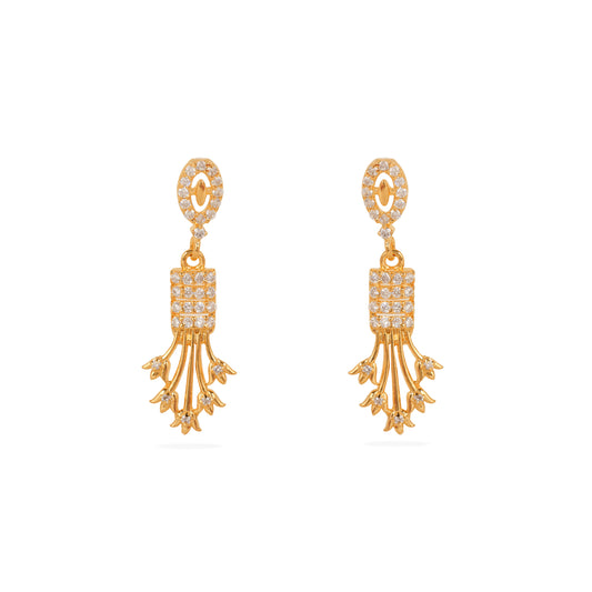 Dazzling Gold-Plated 925 Silver Drop Earrings