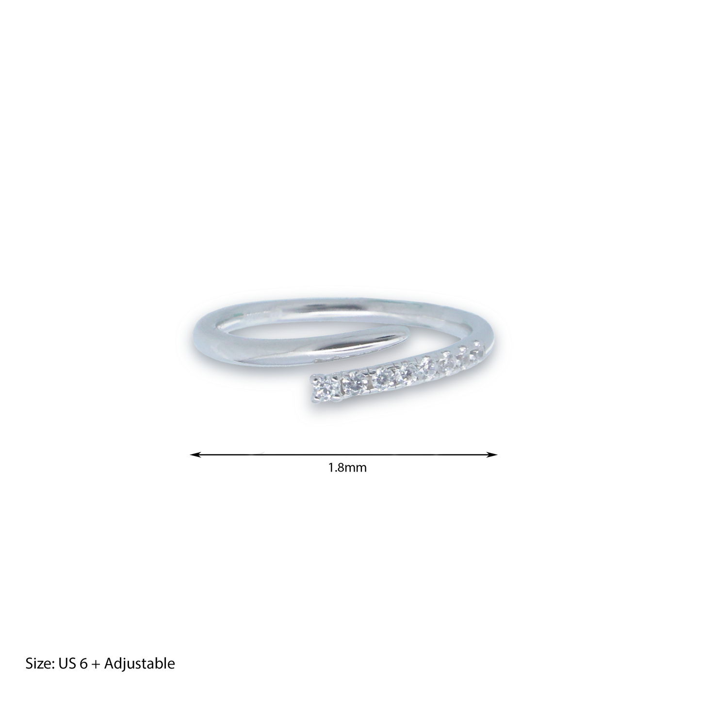 Celestial Curve Silver Adjustable Ring