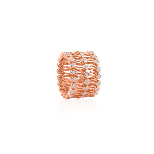 2 IN 1 925 SILVER ROSE GOLD PLATED RING CUM BRACELET