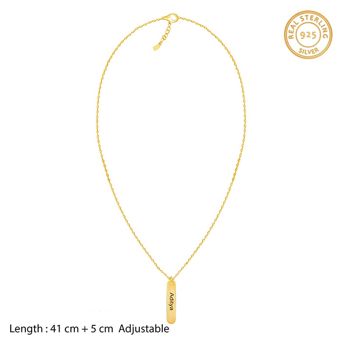 NAME ENGRAVED DOUBLE SIDE CHARMING PENDANT CHAIN