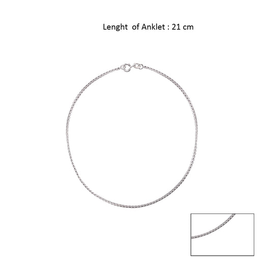 925 SILVER BOX LINK DESIGN ANKLETS FOR HER