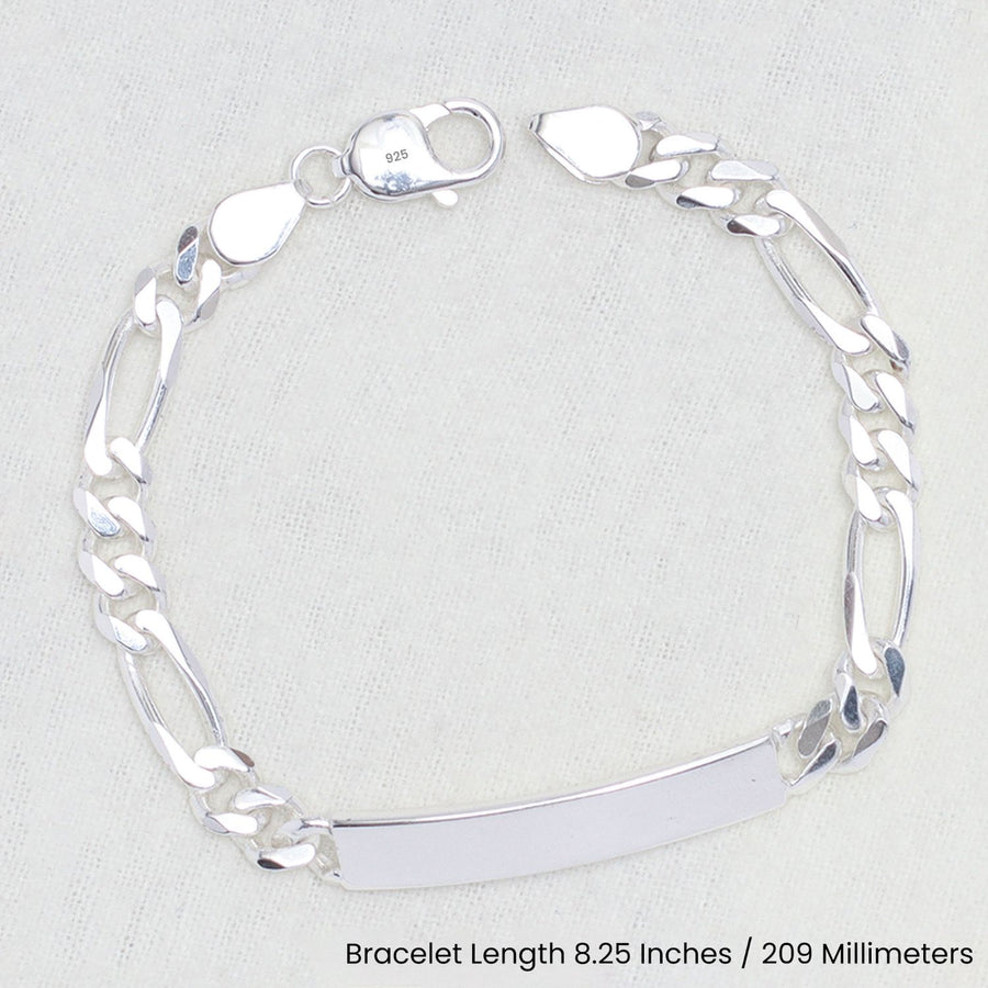 925 Sterling Silver Designer Figaro Chain Bracelet for him