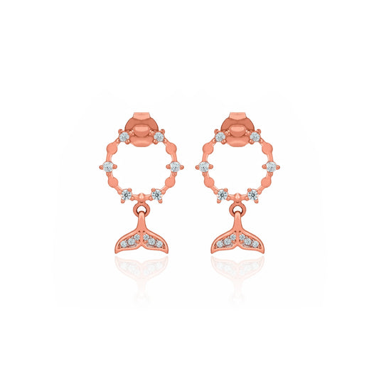 SILVER ROSE GOLD PLATED TAIL EARRING