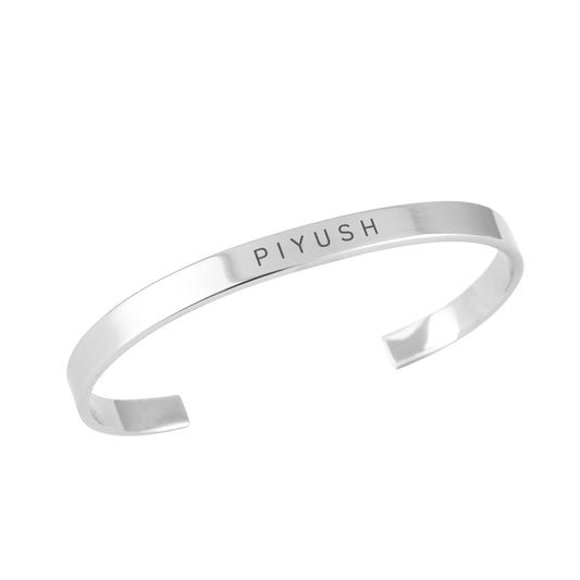 Silver Unisex Personalised Name Hand Cuff