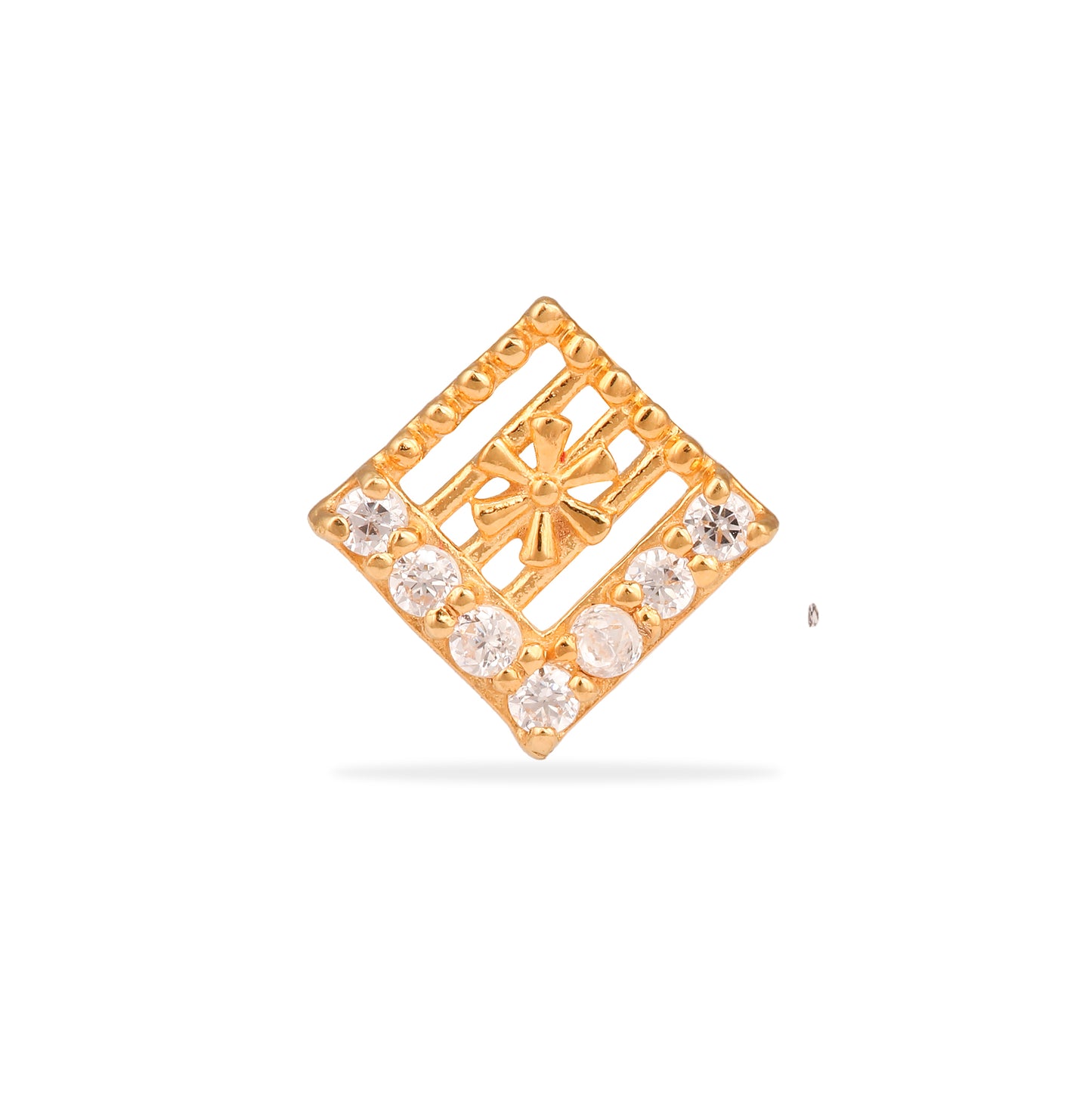 14K SQUARE YELLOW GOLD STUD