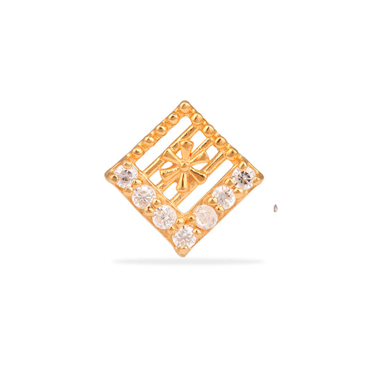 14K SQUARE YELLOW GOLD STUD