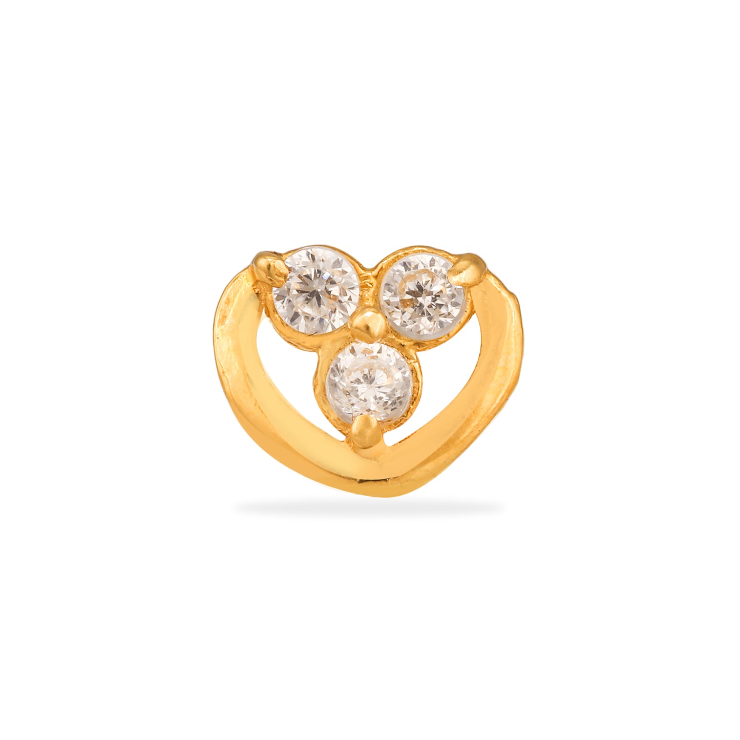 14K YELLOW GOLD STONE STUD