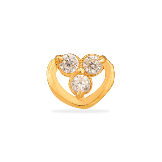 14K YELLOW GOLD STONE STUD