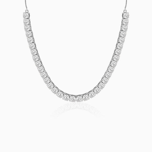 Silver Zircon Solitaire Necklace