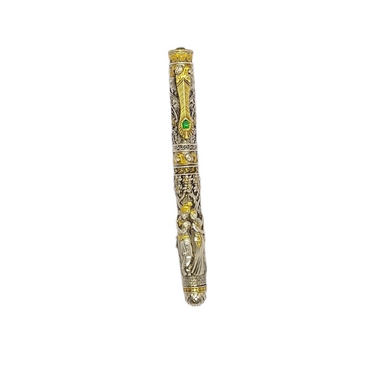 Silver Radha Krishna Antique Nakash Pen