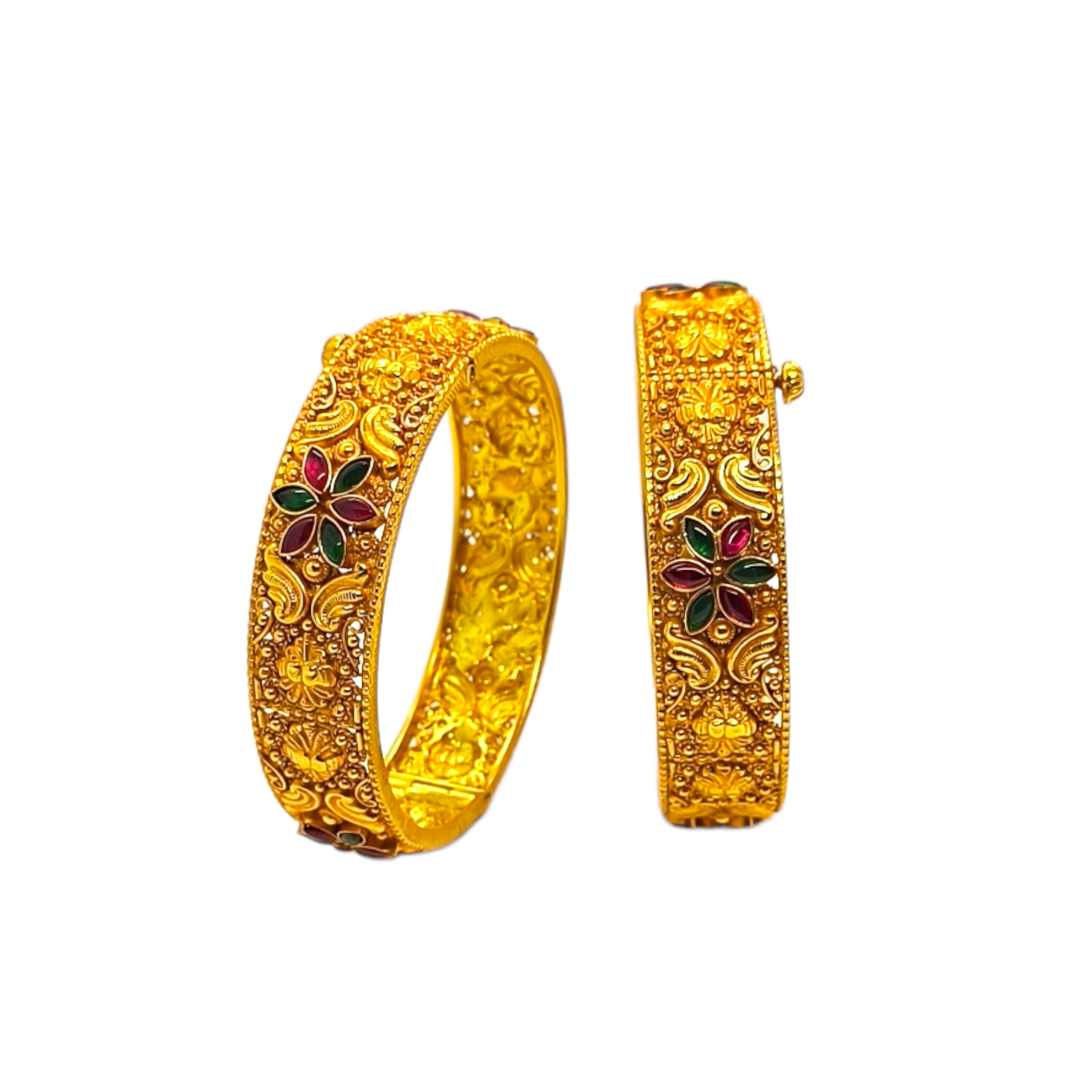 Ruby emerald sales gold bangles