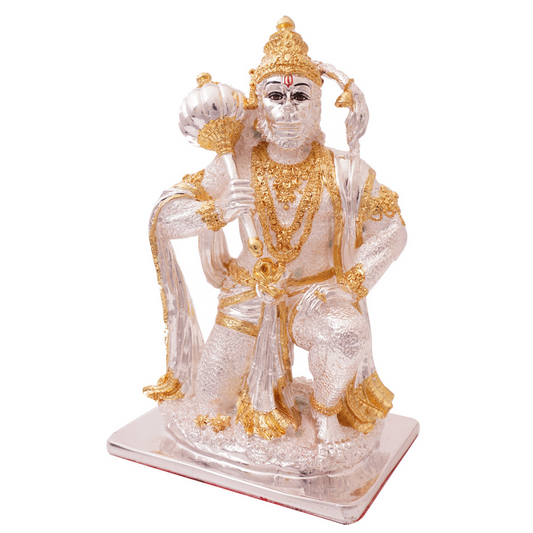 Pure Gold and Silver coated Hanuman Idol for Home Decor