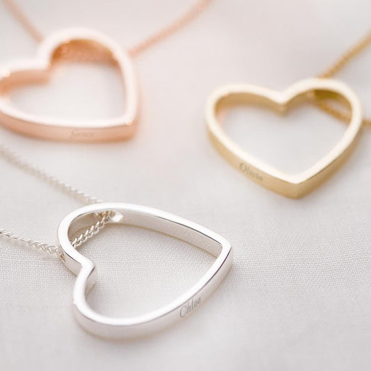 HEART NAME ENGRAVED NECKLACE