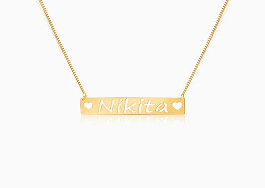 PERSONALISED NAME ENGRAVED WITH LOVE NECKLACE