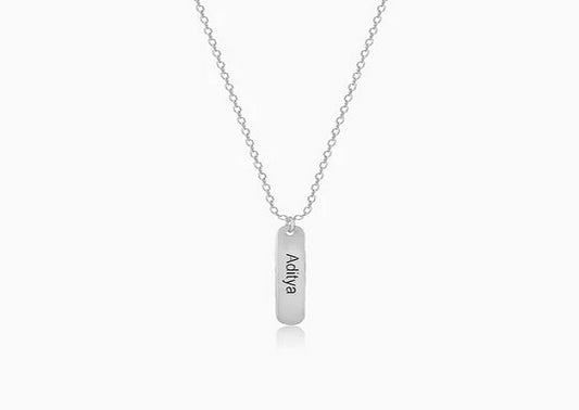 NAME ENGRAVED DOUBLE SIDE CHARMING PENDANT CHAIN