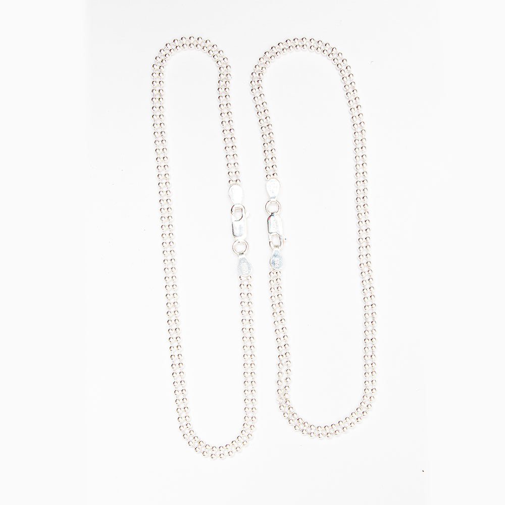 Silver Double Line Anklets