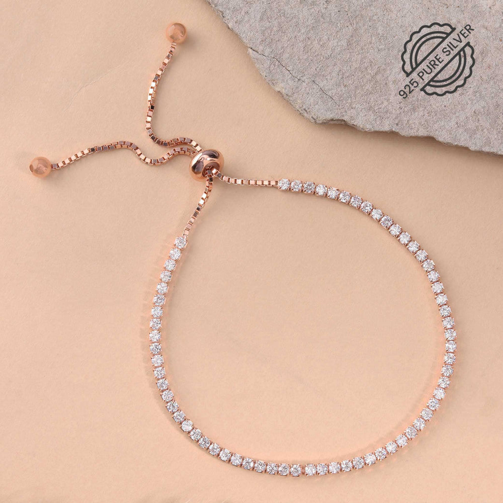 ROSE GOLD ZIRCONIA STUDDED BRACELET