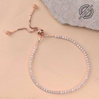 ROSE GOLD ZIRCONIA STUDDED BRACELET