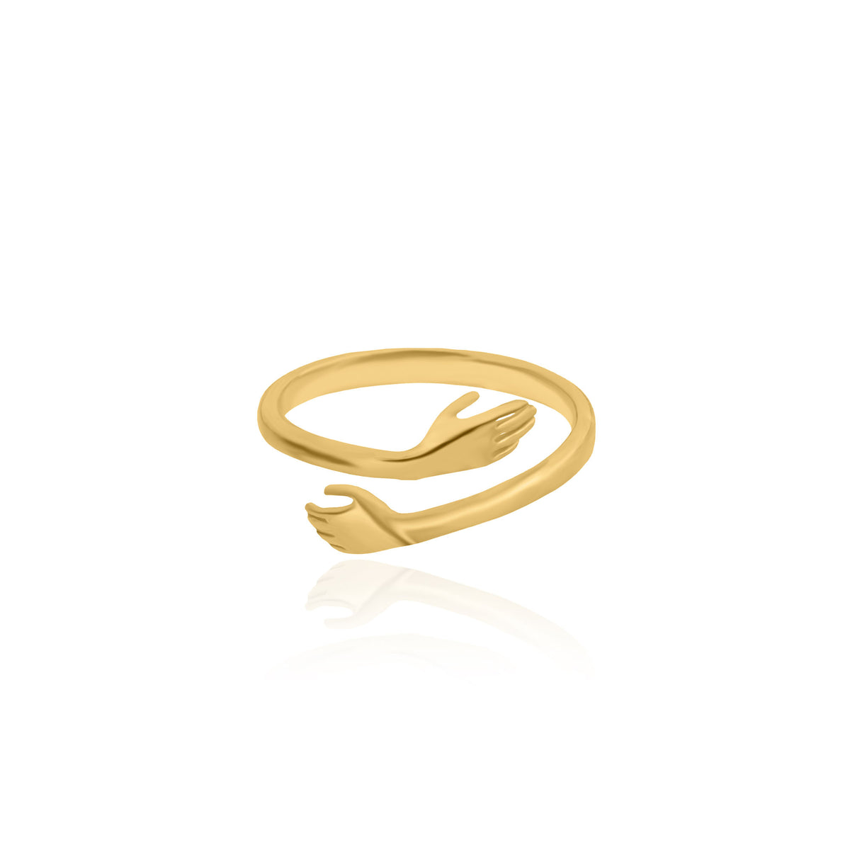 925 SILVER GOLD PLATED  HUG RING