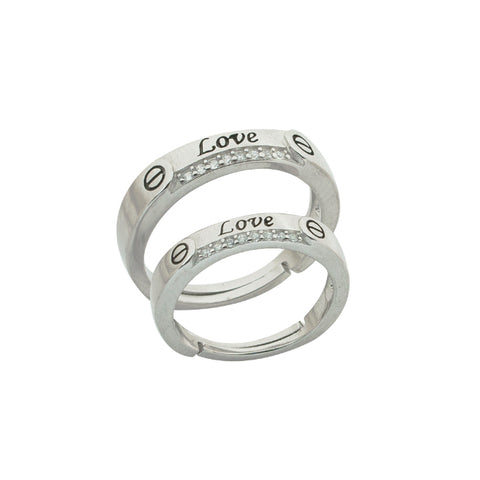 LOVE ZIRCONIA STUDDED COUPLE RING