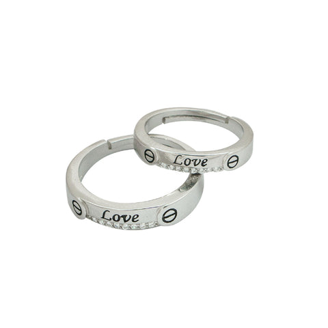 LOVE ZIRCONIA STUDDED COUPLE RING