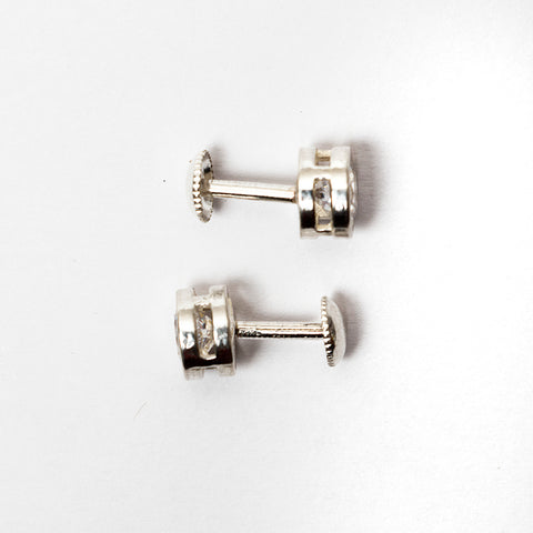 Silver round south screw stud