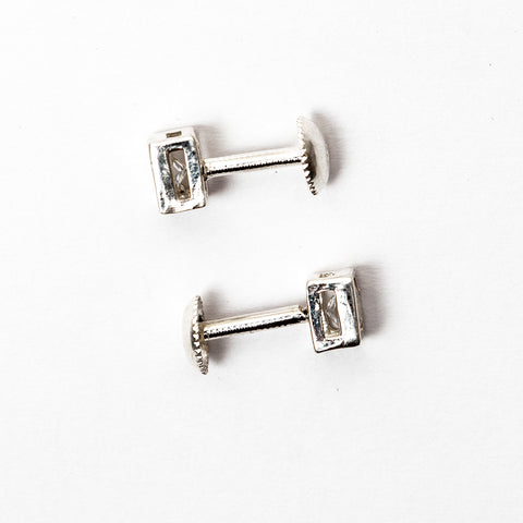 SOUTH SCREW WHITE CZ STONE STUD