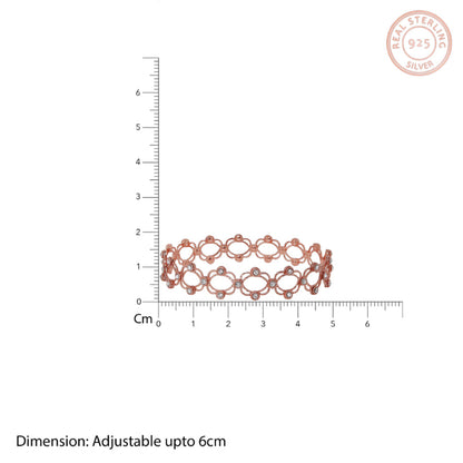 925 SILVER 2 IN 1  ROSE GOLD PLATED RING CUM HAND CUFF