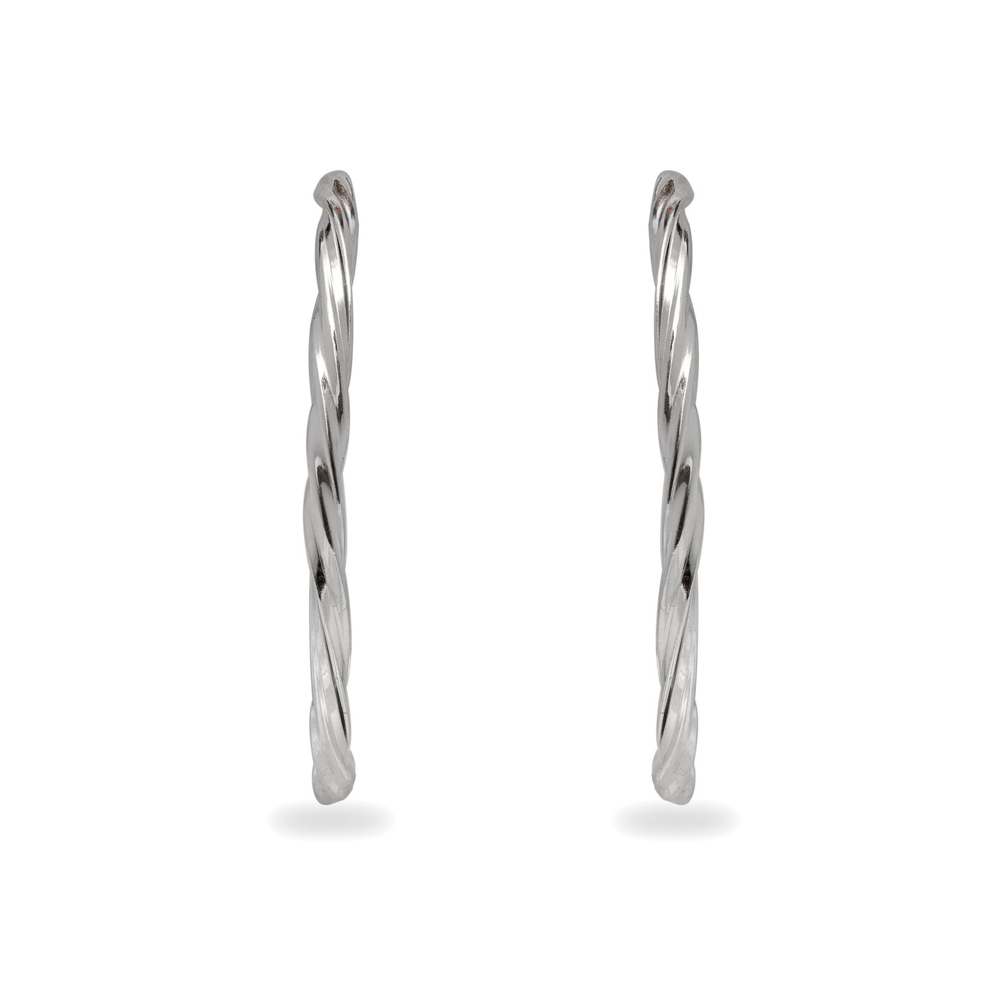 TWISTED BIG SIZE 925 SILVER HOOPS