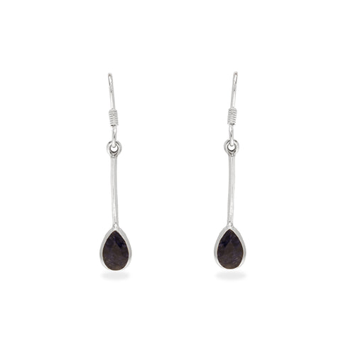 NATURAL PURPLE STONE 925 SILVER HANGING