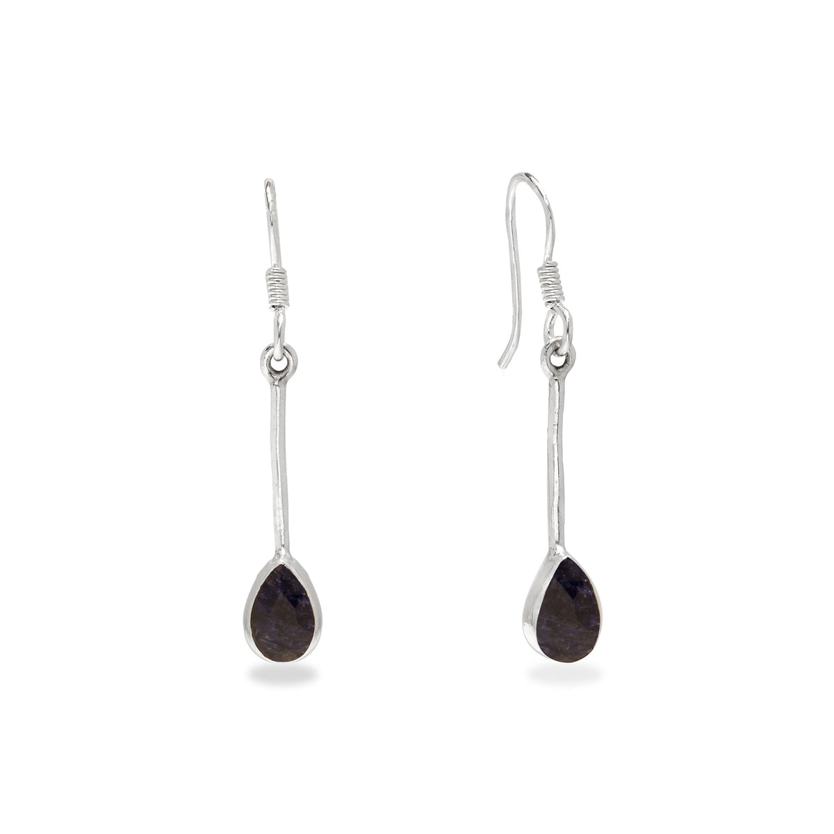 NATURAL PURPLE STONE 925 SILVER HANGING