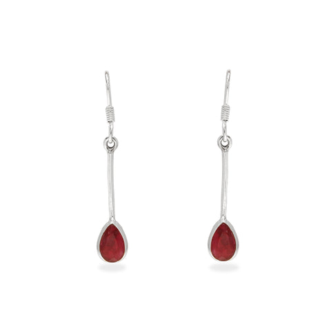 NATURAL RUBY STUDDED 925 SILVER HANGING