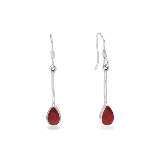 NATURAL RUBY STUDDED 925 SILVER HANGING