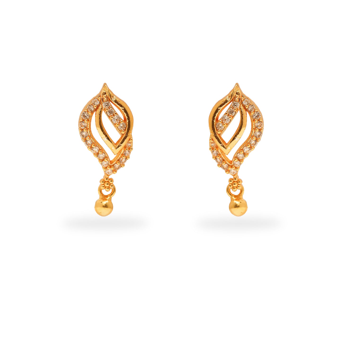925 SILVER 24K GOLD PLATED CZ STUD