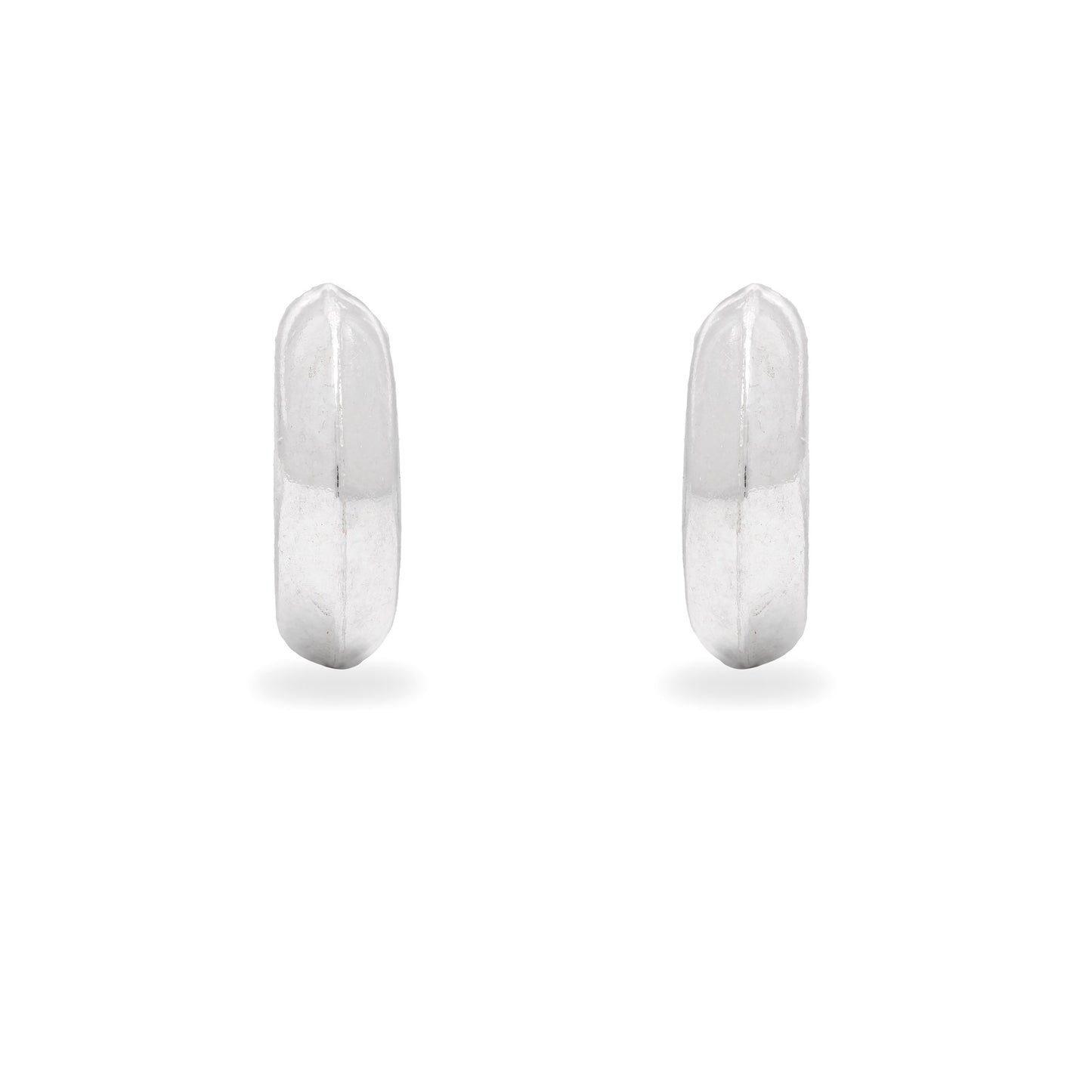925 SILVER HALF MOON HOLLOW HOOPS