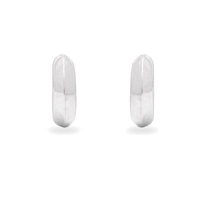 925 SILVER HALF MOON HOLLOW HOOPS