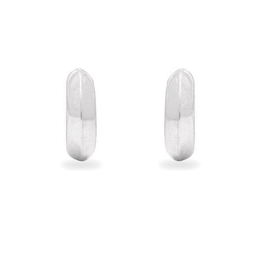 925 SILVER HALF MOON HOLLOW HOOPS