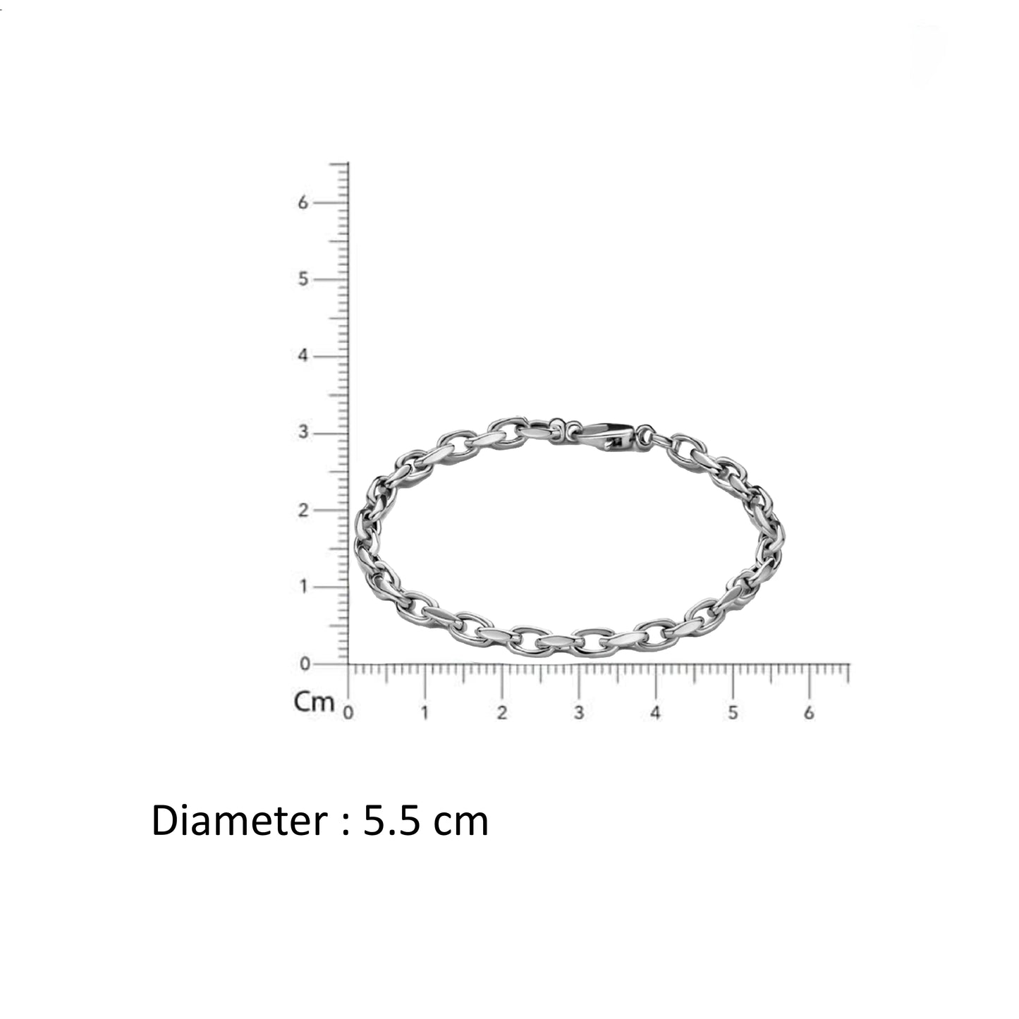Elegant 925 Sterling Silver Link Bracelet for Men