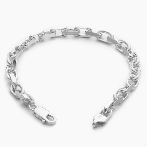 Elegant 925 Sterling Silver Link Bracelet for Men