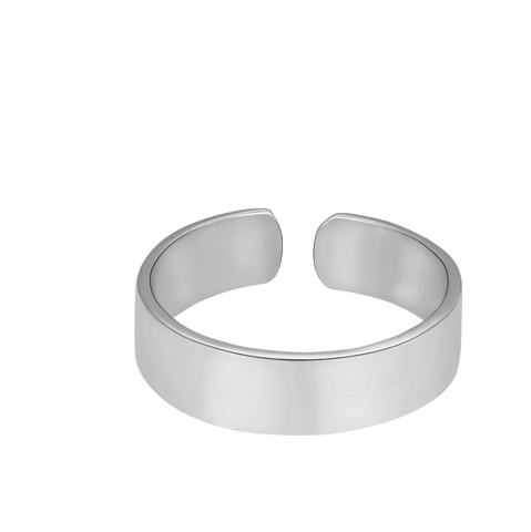 “Minimalist Elegance: Men’s Adjustable 925 silver  Open Band Flat Ring