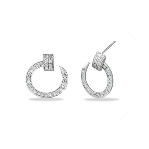 “Elegant 925 Silver Circle Stud Earrings”