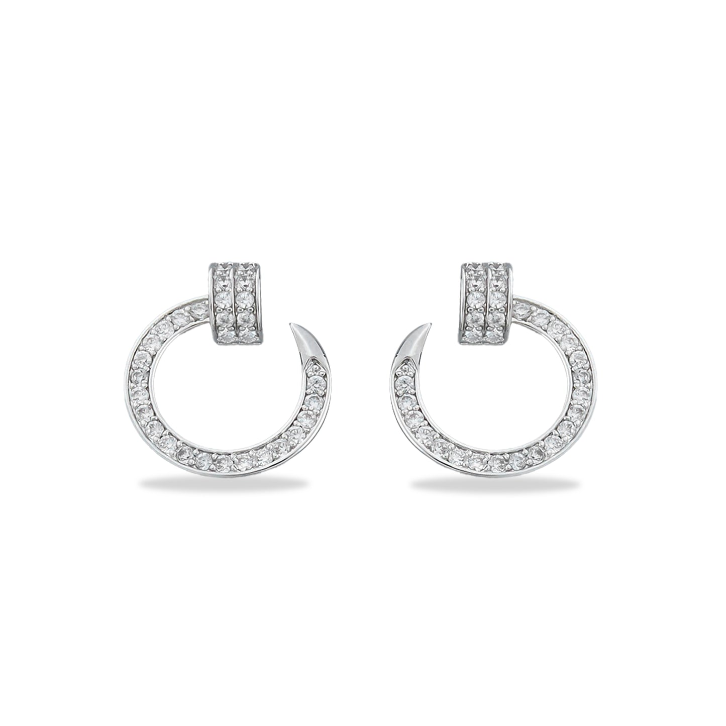“Elegant 925 Silver Circle Stud Earrings”