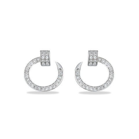 “Elegant 925 Silver Circle Stud Earrings”