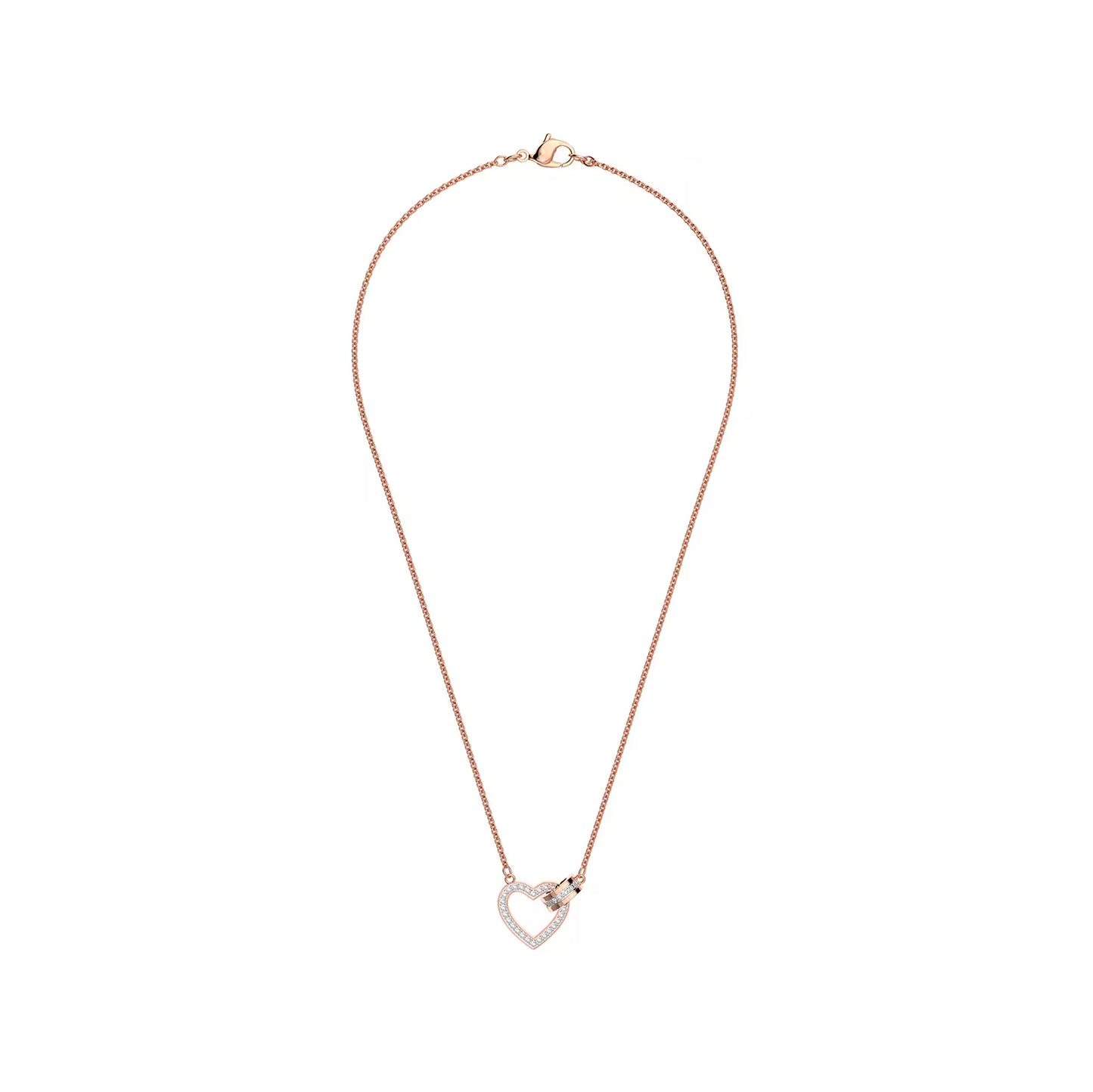 “Eternal Love: 925 Silver Rose Gold Plated Heart Pendant Necklace”